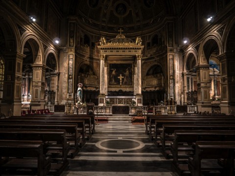 The inside of a catholic church