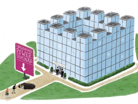Illustration showing innovators going underground rather than assaulting an established fortress