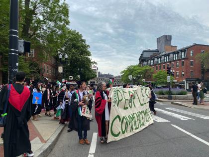 Protest in Harvard Square