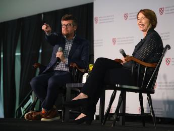 Novelist John Green joins Radcliffe medalist Ophelia Dahl on stage to discuss Partners in Health