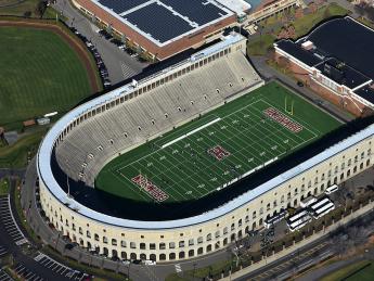 Aerial photograph of Harvard Stadium