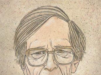 Illustrated portrait of John Rawls
