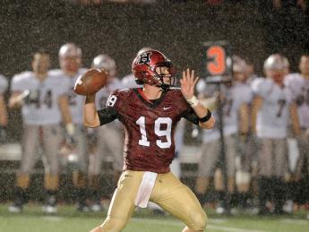 Backup quarterback Colton Chapple ably directed the Crimson offense in a 24-7 victory over Brown, completing 15 passes for 207 yards and two touchdowns in a rainstorm.