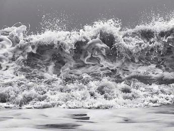 Dramatic photograph of volatile hurricane waves, by artist Clifford Ross 