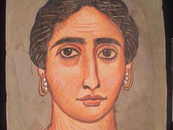 Tempera portrait of Egyptian woman 
