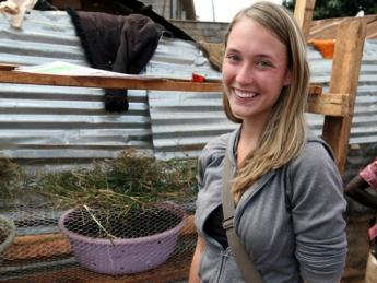 In Nairobi’s Kibera slum last August, Elizabeth Nowak ’10 worked with residents to build prototypes of VertiGrow, a vertical planter she designed with classmates in a Harvard course.