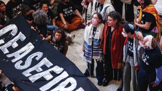 Jewish protestors and allies advocate a ceasefire in Gaza, U.S. Capitol, October 18, 2023