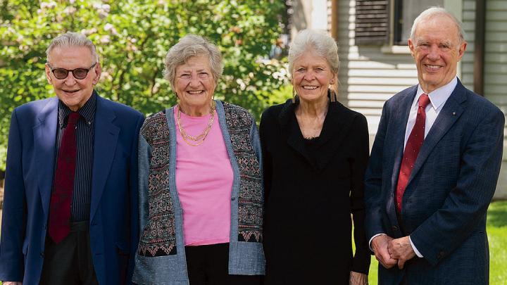 Photograph of Centennial Medalists Martin Duberman, Myra Marx Ferree, Joan Argetsinger, and Arthur K. Wheelock, Jr.