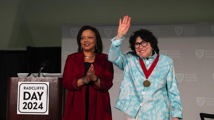 Radcliffe Dean Tomiko Brown Nagin presented the Radcliffe Medal to Justice Sonia Sotomayor.
