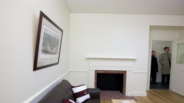 Common room fireplace
