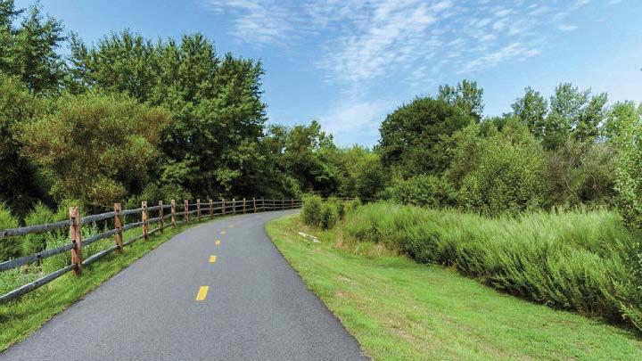Bikeways run through towns and countryside in the Blackstone River Valley 