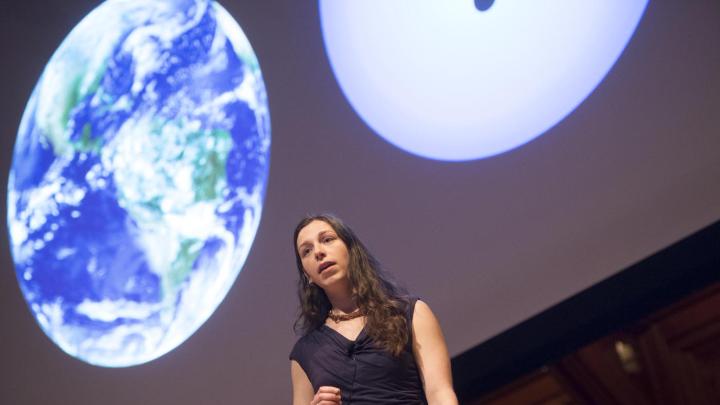 Elisabeth Newton, a Ph.D. candidate in astronomy, explains how scientists learn about planets via their stars.