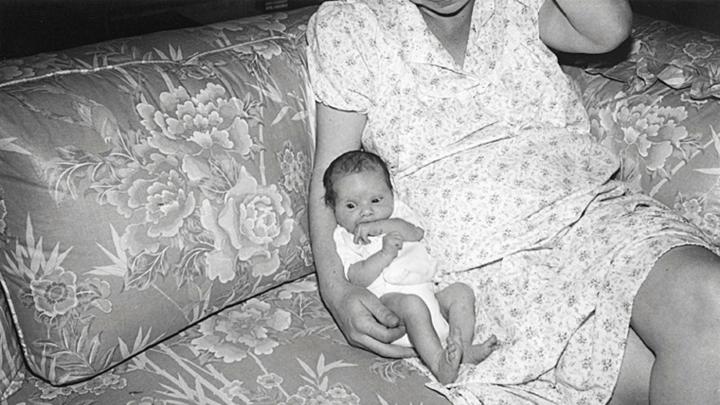 Infant Eve Biddle with her mother, Mary Ann Unger