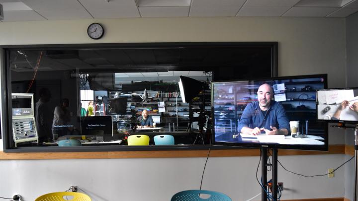 A video-capturing studio in the newly renovated Derek Bok Center for Teaching and Learning