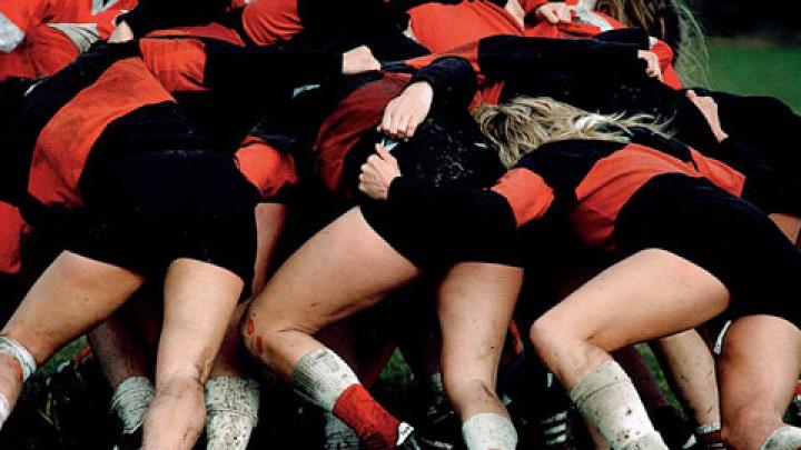 Radcliffe rugby players in action in 1984