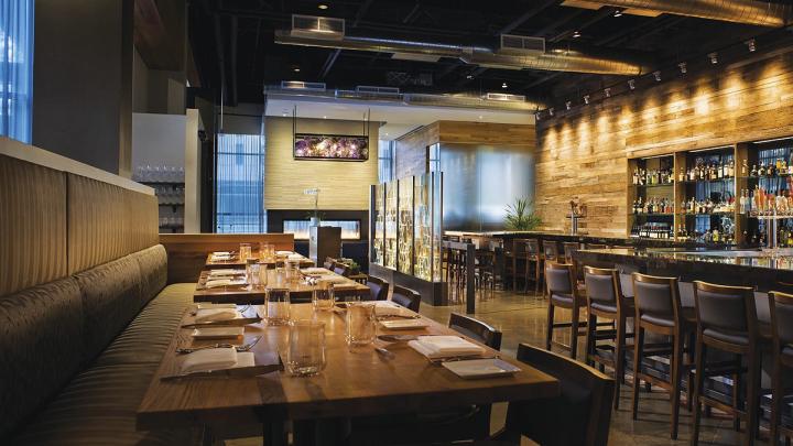 Despite its large size, Catalyst&rsquo;s warm, modern environs lend intimacy to dining. 