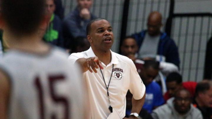 At his eighth annual coaching clinic, men’s basketball head coach Tommy Amaker led a Harvard practice while explaining his approach.